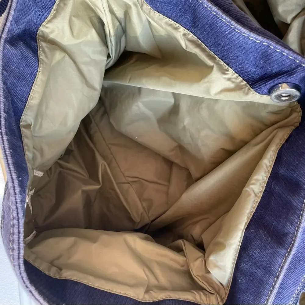 Pottery Barn Navy and White/Off White Large Diaper Bag Monogrammed With A “K”